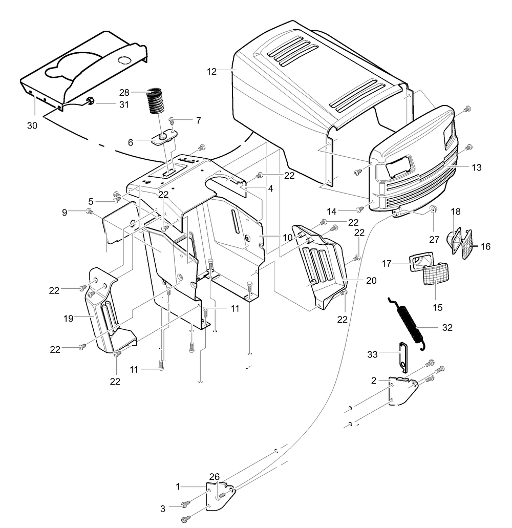 Console And Hood Diagram and Parts List for 40379X88-(VRO4016HRX)  Briggs and Stratton Lawn Tractor